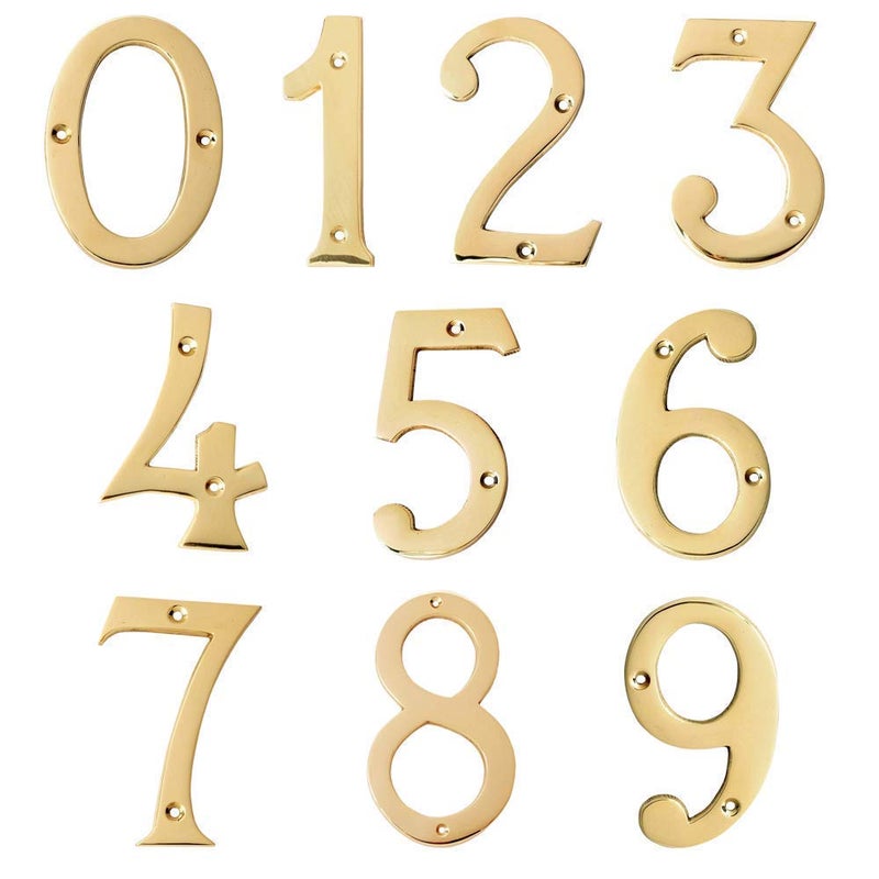 A10SHOP Motif 4-Inch Solid Brass Lacquered Polished Mailbox Numbers House Numbers For Outside House Numbers Address Sign For Door, Outdoor Decor (Number 2) - Image 4